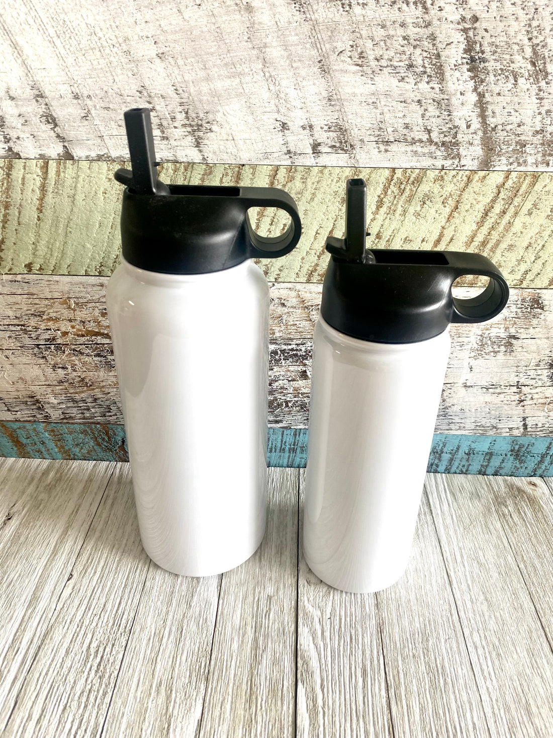 White Sublimation Water Bottle w/Flip up Top