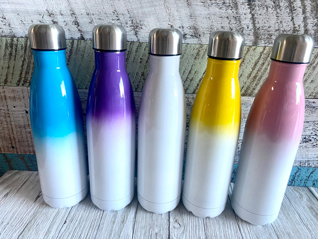 Sublimation Water Bottle, Stainless Steel Hydration, Ombre Design, 17oz Water Bottle, Customizable Drinkware, Success-themed Bottle, High-Quality Sublimation, Durable Stainless Steel, Eco-Friendly Hydration, Personalized Water Container, Unique Ombre Finish, Success Motivation Gear,