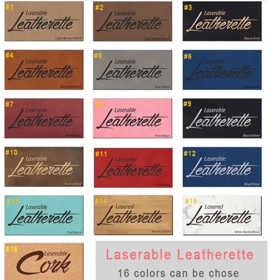 Laserable Leatherette Patches - Iron on