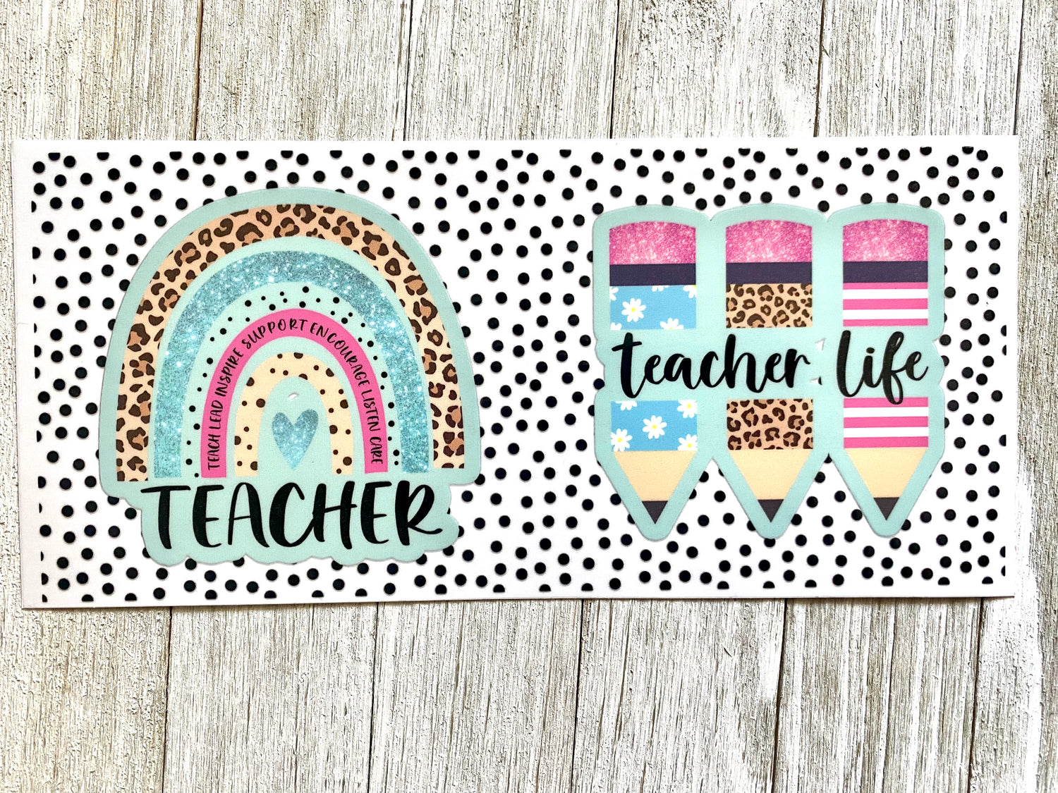 Teacher Life Rainbow UV DTF Cup Wrap