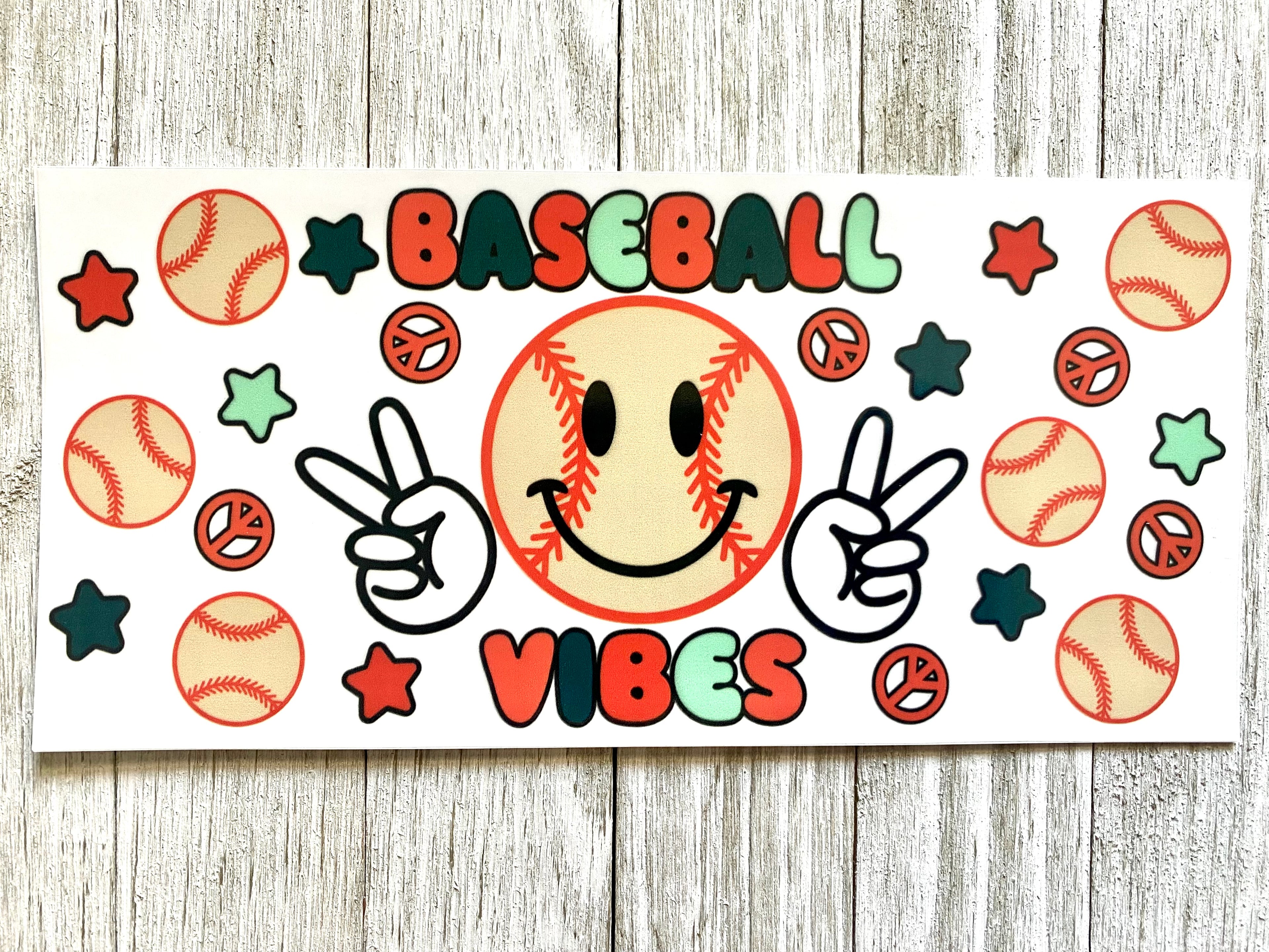 Baseball Vibes UV DTF Cup Wrap