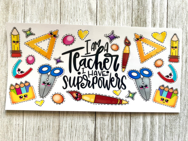 Teacher Superpowers UV DTF Cup Wrap