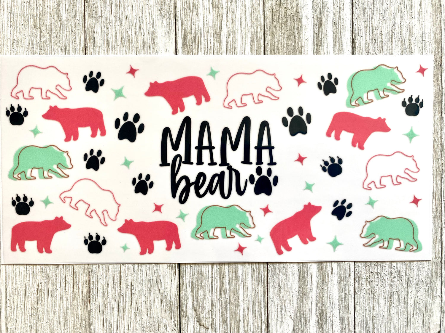 Mama Bear UV DTF Cup Wrap