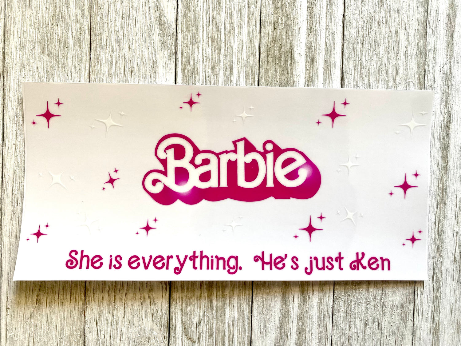 Barbie Cup Wrap, UV DTF Printing, Custom Cup Decoration, Personalized Drinkware, Barbie-themed Cup Design, High-Quality UV Printing, DTF Cup Labeling, Customized Barbie Cup Sleeve, Vibrant UV Print Wrap, Unique Drinkware Decor, Barbie Collectibles, UV DTF Cup Accessories,