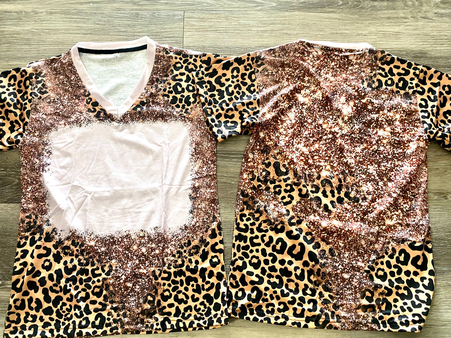 Gold Glitter Leopard Polyester T-Shirt