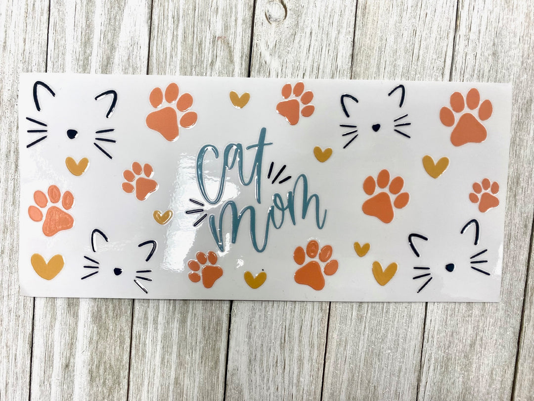 Cat Mom UV DTF Cup Wrap