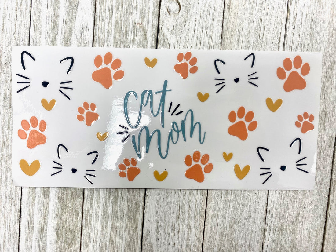 Cat Mom UV DTF Cup Wrap