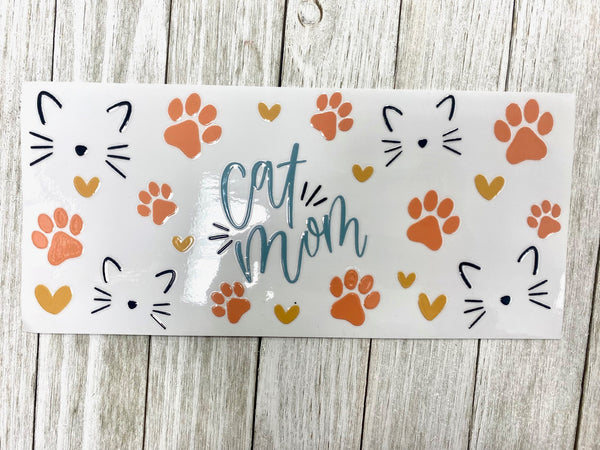 Cat Mom UV DTF Cup Wrap