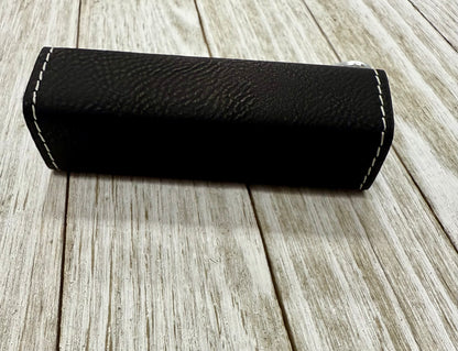 Black/Silver Laserable Leatherette 2200 mAh Power Bank with USB Cord