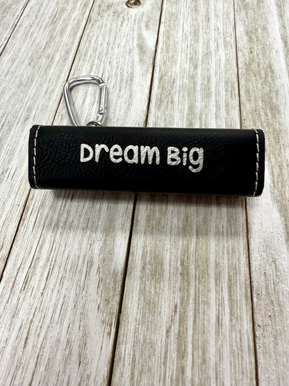 Black/Silver Laserable Leatherette 2200 mAh Power Bank with USB Cord