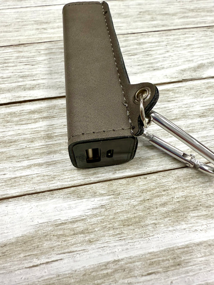  Leatherette 2200 mAh Power Bank with USB Cord