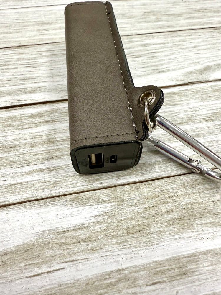  Leatherette 2200 mAh Power Bank with USB Cord