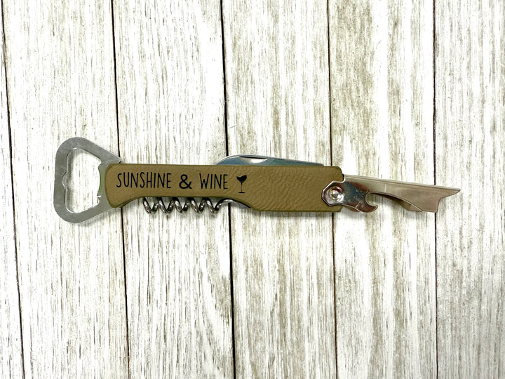 Leatherette Wine Bottle Opener