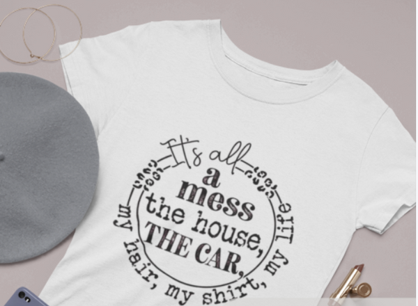 It's all a mess the house, the car, my hair, my shirt, my life 