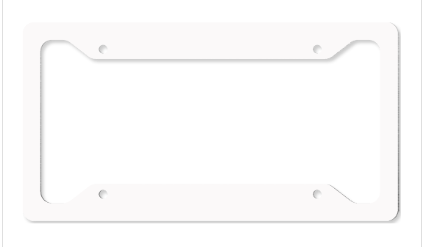 White Aluminum License Plate Frame 6.5" X 12.25"