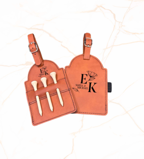 PU Leather Golf Tee Holder For Bag