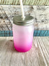 Ombre glass mason jar, Sublimation-friendly drinkware, Customizable 12oz glass jar, Personalized sublimation mason jar, DIY sublimation crafts, Ombre design sublimation tumbler, 12oz glass jar for sublimation, Creative sublimation projects, Custom sublimation drinkware, Glass mason jar blanks, Sublimation printing success, Crafty sublimation ideas, Personalized glassware for sublimation,