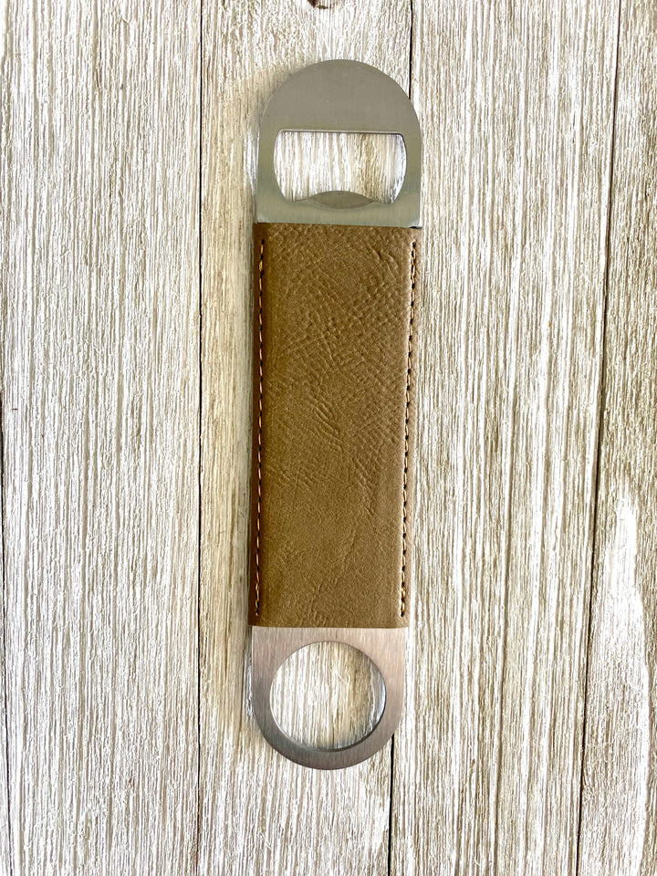 Laserable Leatherette Stainless Steel Bottle Opener