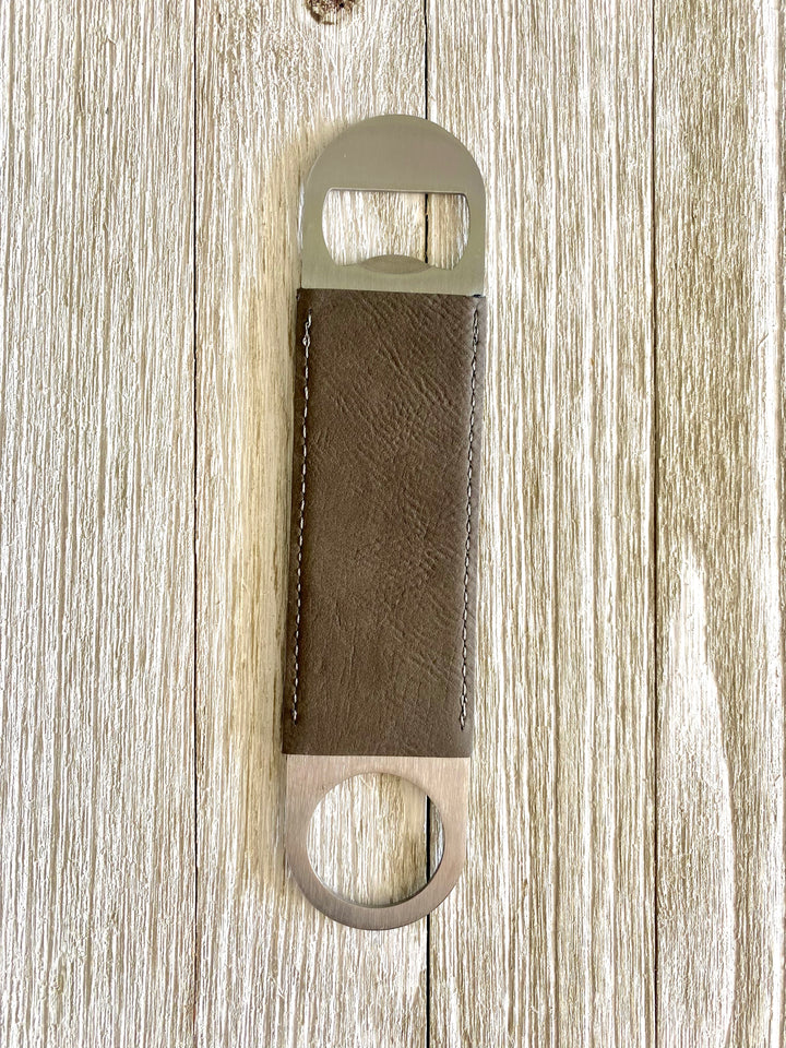 Laserable Leatherette Stainless Steel Bottle Opener