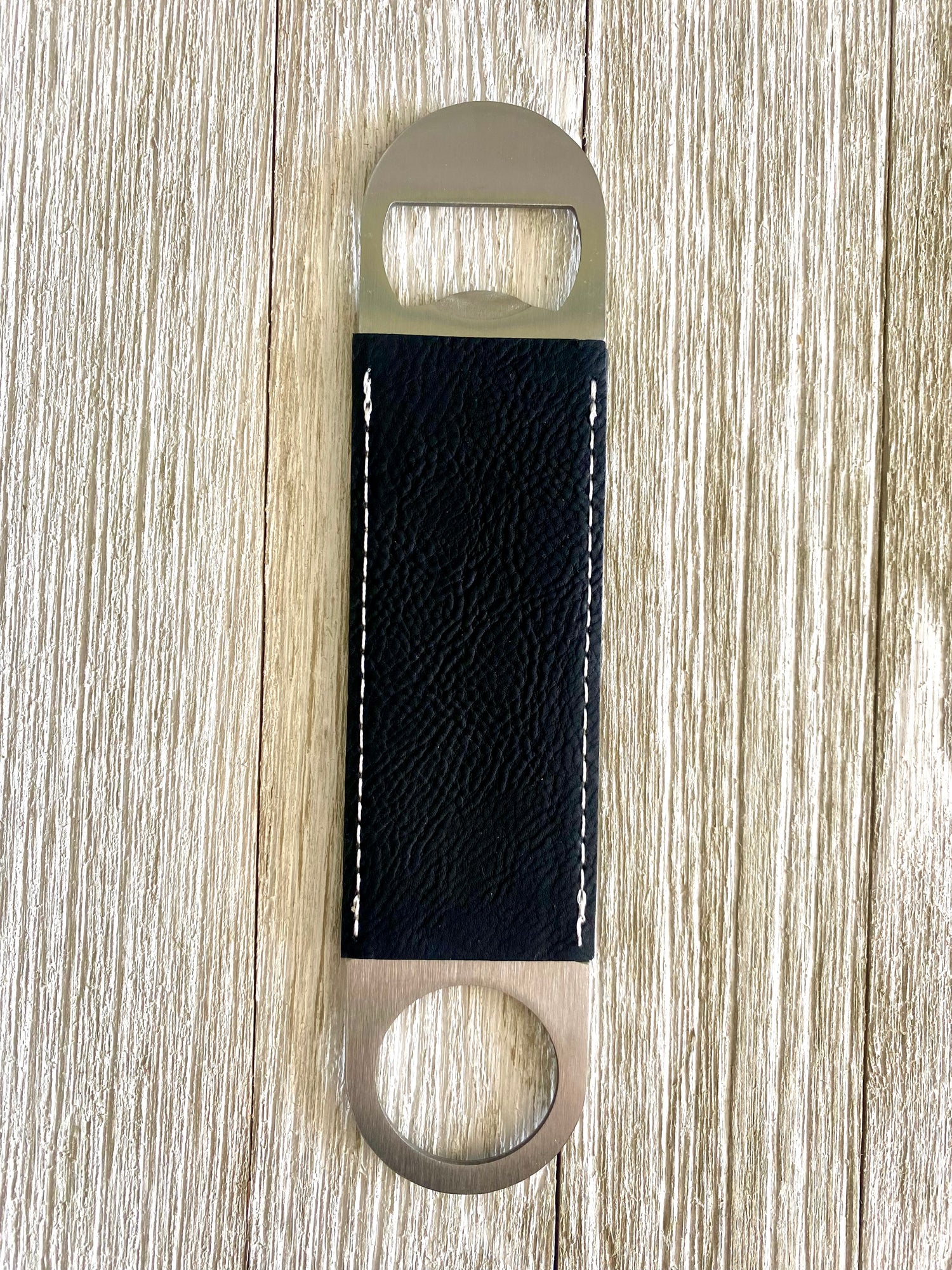 Laserable Leatherette Stainless Steel Bottle Opener