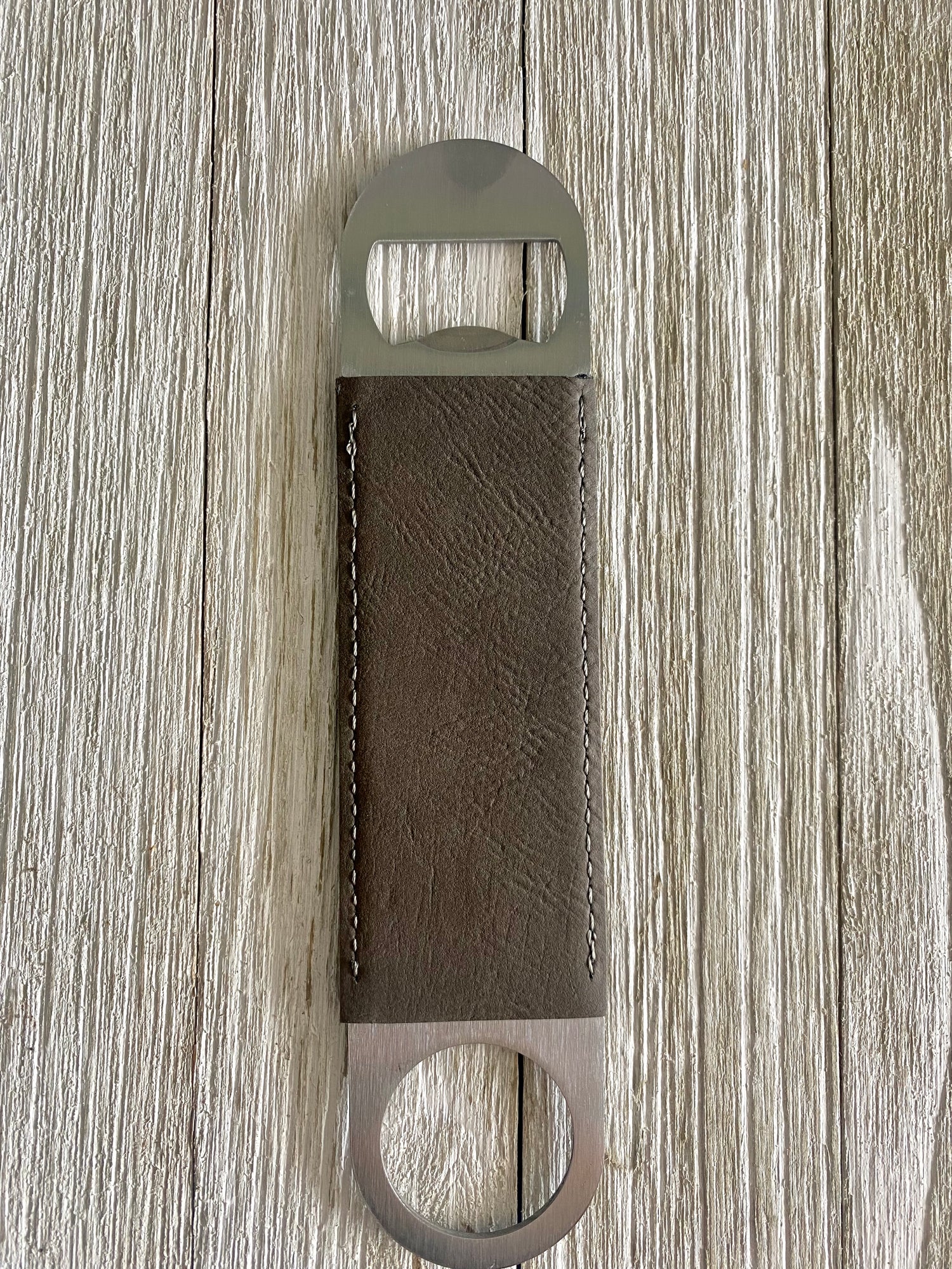 Laserable Leatherette Stainless Steel Bottle Opener